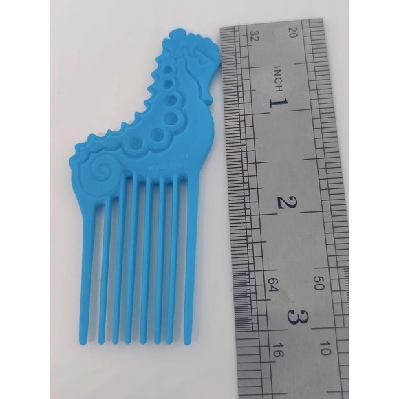 Vintage Barbie 1987 1988 Island Fun Seahorse Light Blue Comb Brush 80s 1980s Toy - Picture 4 of 5